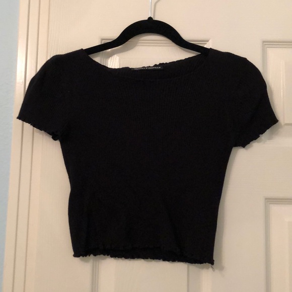 Brandy Melville Black Cropped T-Shirt